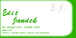 edit jandek business card